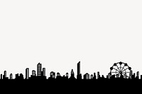 London cityscape silhouette border, travel illustration in black vector. Free public domain CC0 image.