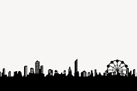 London cityscape silhouette border, travel illustration psd. Free public domain CC0 image.