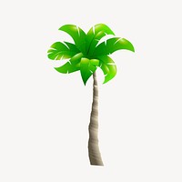 Palm tree sticker, botanical illustration psd. Free public domain CC0 image.
