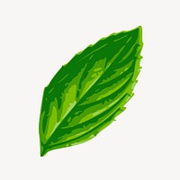 Leaf sticker, nature illustration psd. Free public domain CC0 image.