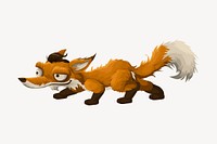 Fox clipart, cartoon wild animal illustration. Free public domain CC0 image.