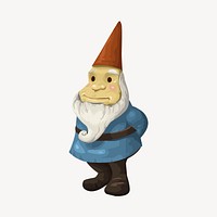 Garden gnome sticker, cartoon illustration psd. Free public domain CC0 image.