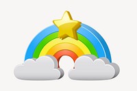 3D rainbow sticker, weather illustration psd. Free public domain CC0 image.