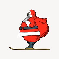 Santa Claus clipart, Christmas character illustration. Free public domain CC0 image.
