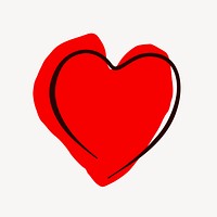 Red heart shape clipart, love illustration. Free public domain CC0 image.