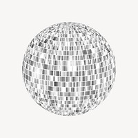 Mirror ball clipart, object illustration. Free public domain CC0 image.