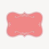 Pink vintage badge clipart, feminine design. Free public domain CC0 image.
