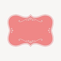Pink vintage badge sticker, feminine design psd. Free public domain CC0 image.