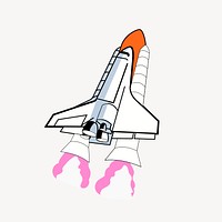 Launching rocket clipart, aerospace illustration. Free public domain CC0 image.