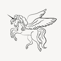 Unicorn clipart, fantasy creature illustration vector. Free public domain CC0 image.