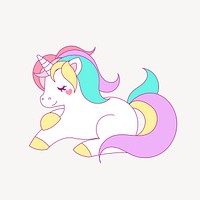 Unicorn clipart, fantasy creature illustration vector. Free public domain CC0 image.