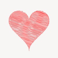 Scribble heart shape clipart, love illustration. Free public domain CC0 image.