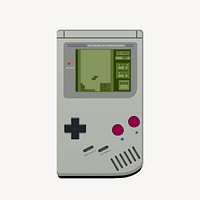 Retro gameboy clipart, gaming console illustration vector. Free public domain CC0 image.