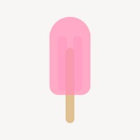 Strawberry ice cream sticker, food illustration psd. Free public domain CC0 image.