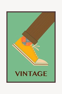 Vintage shoe poster background, fashion illustration vector. Free public domain CC0 image.