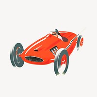 Vintage car clipart, cartoon illustration vector. Free public domain CC0 image.