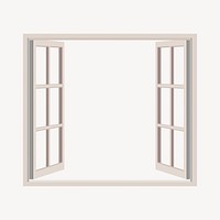 Open windows clipart, architecture illustration. Free public domain CC0 image.