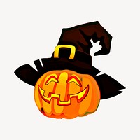 Halloween pumpkin clipart, decorative illustration vector. Free public domain CC0 image.