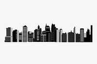 Boston cityscape silhouette background, building illustration. Free public domain CC0 image.
