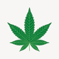 Cannabis leaf sticker, herb illustration psd. Free public domain CC0 image.