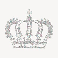 Diamond crown clipart, sparkly object. Free public domain CC0 image.