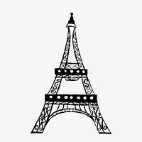 Eiffel Tower clipart, French landmark drawing. Free public domain CC0 image.