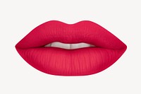 Kissable lips clipart, pink matte color. Free public domain CC0 image.