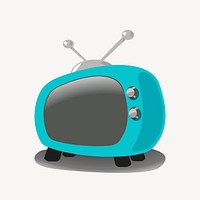 Vintage television clipart, cartoon illustration vector. Free public domain CC0 image.