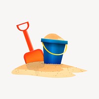 Sand bucket clipart, toy illustration. Free public domain CC0 image.