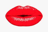 Sexy red lips collage element, Valentine's illustration vector. Free public domain CC0 image.