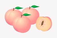 Peaches clipart, fruit illustration vector. Free public domain CC0 image.