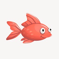 Red fish clipart, animal illustration. 