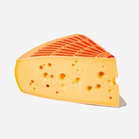 Cheese triangle clipart illustration. Free public domain CC0 image.