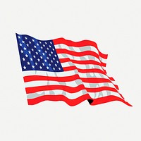 American flag clipart, USA illustration psd. Free public domain CC0 image.