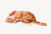 Ginger kitten clipart, animal illustration vector. Free public domain CC0 image.