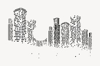 Abstract city skyline border, white background vector. Free public domain CC0 image.