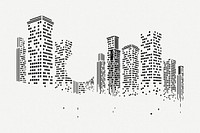 Abstract city skyline border background psd. Free public domain CC0 image.