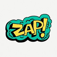 Zap speech bubble word sticker doodle, illustration psd. Free public domain CC0 image.