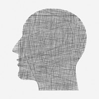 Man in profile, hand drawn illustration. Free public domain CC0 image.