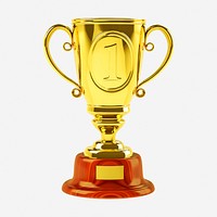 1st prize trophy clipart illustration. Free public domain CC0 image.