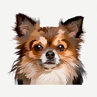 Chihuahua dog clipart, collage element illustration psd. 