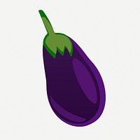 Eggplant vegetable clipart, healthy food illustration psd. Free public domain CC0 image.