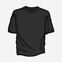 Black t-shirt clipart, apparel collage element illustration psd. Free public domain CC0 image.