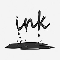 Black ink splash clipart illustration. Free public domain CC0 image.