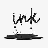 Black ink splash clipart, illustration vector. Free public domain CC0 image.