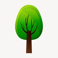 Cute tree clipart, nature illustration vector. Free public domain CC0 image.
