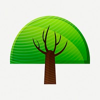 Cute tree clipart, nature collage element illustration psd. Free public domain CC0 image.