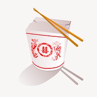 Chinese food take out clipart, illustration vector. Free public domain CC0 image.