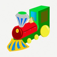 Toy train clipart, collage element illustration psd. Free public domain CC0 image.