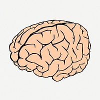 Human brain doodle, illustration psd. Free public domain CC0 image.